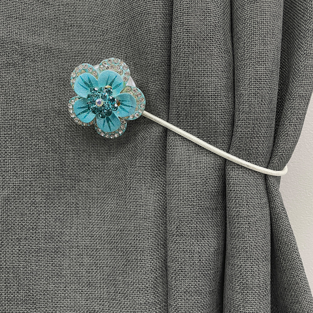 Магніти для штор та гардин "Flowers" набір 2 шт Блакитний (81-186) Київ - фото 4