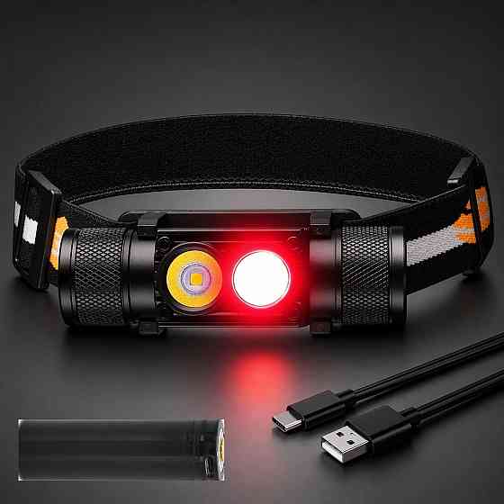 Налобний ліхтар з червоним світлом H25B Pro 500 лм Type-C IPX6 (з акумулятором 2200 мА·год) Київ