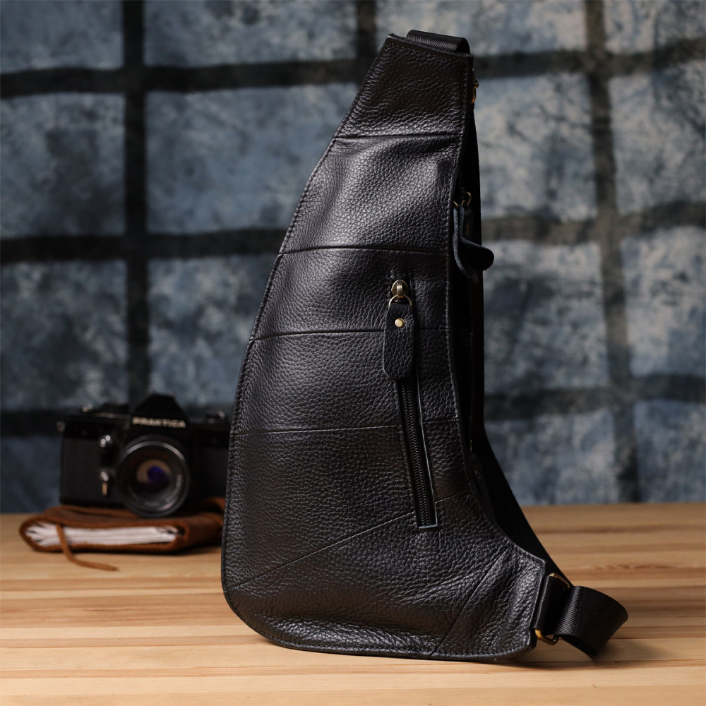 Сумка для мужчин с большим количеством карманов из натуральной кожи Vintage 22957 Черный Киев - изображение 2