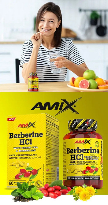 AmixPro Berberine HCl with GreenTea & Dandelion 60cps Луцк - изображение 3
