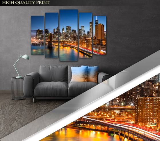 Модульна картина Місто Захід Art-290_5 ( 80х118см ) Київ