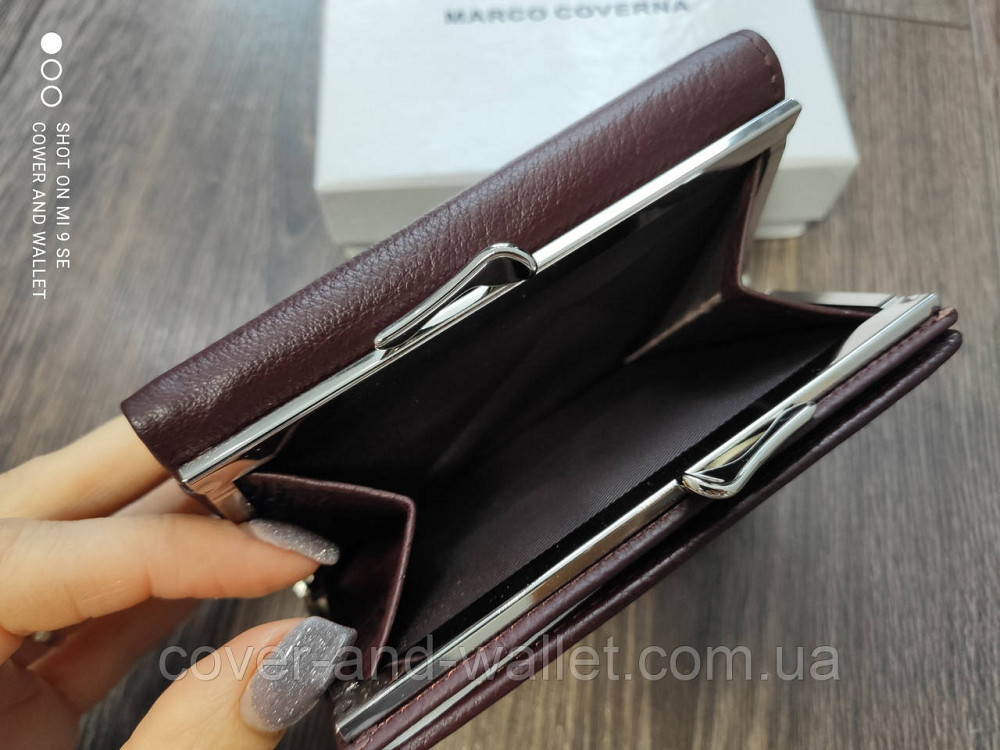 Женский кошелёк коричневого цвета в три сложения из кожи Marco Coverna Киев - изображение 6