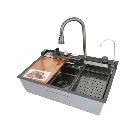 Многофункціональна мийка Mixxus MH7546-SET-06 DECOR NANO-BLACK зі вбудованим змішувачем MX9576 Харків