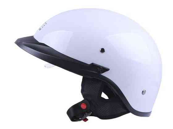 Шлем мотоциклетный MD-513-1, белый глянцевый с прозрачным стеклом, size L Мукачево