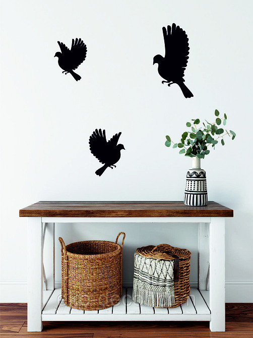 Декоративное настенное Панно «Птичка» Декор на стену(цена за 1шт) 30*16 см, Черный Киев - изображение 1