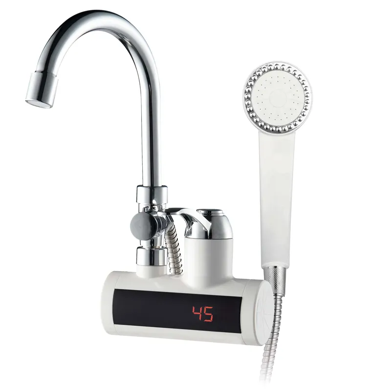 Проточный водонагреватель 3 кВт Zerix ELW22-EW с индикатором температуры, настенный с шлангом и лейкой (ZX4934) Харьков - изображение 1