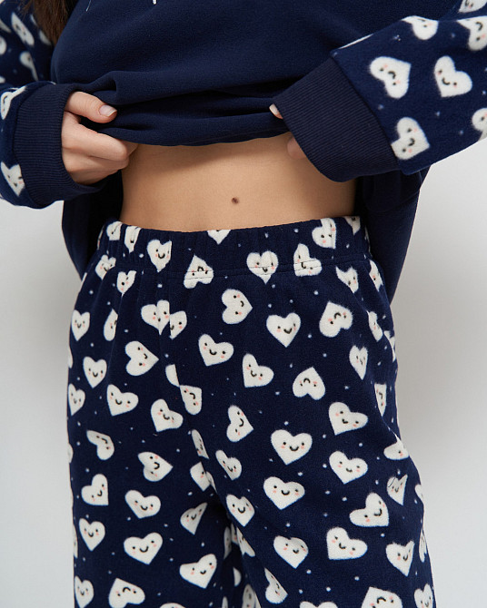 Женский теплый домашний костюм со штанами Флис - Сердечки Lady Secret 94115 XL Киев - изображение 4