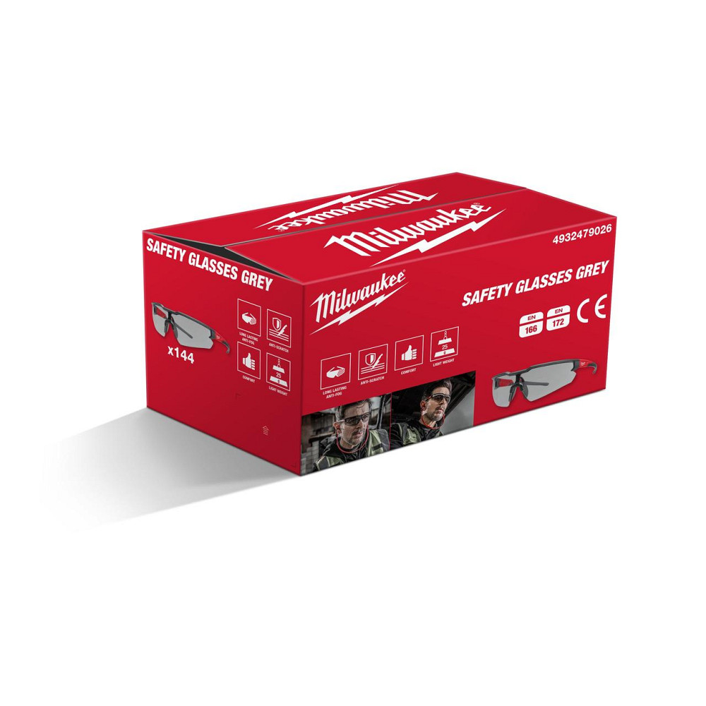 Окуляри захисні ENHANCED MILWAUKEE з покриттям AS/AF (сірі) (144шт) Одеса - фото 3