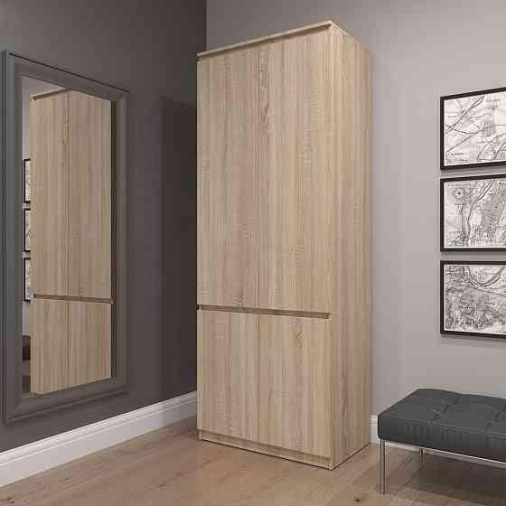 Шафа для одягу VAYS R-10 Дуб Сонома, з полицями та штангою, без ручок, ЛДСП, 80×50×211 см - для спальні, вітальні, передпокою Львів