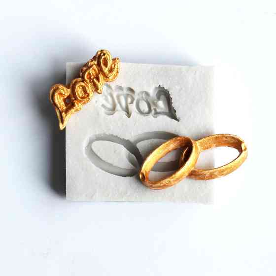 Молд маленький из силикона Обручальные кольца 38 на 40 мм серый Киев