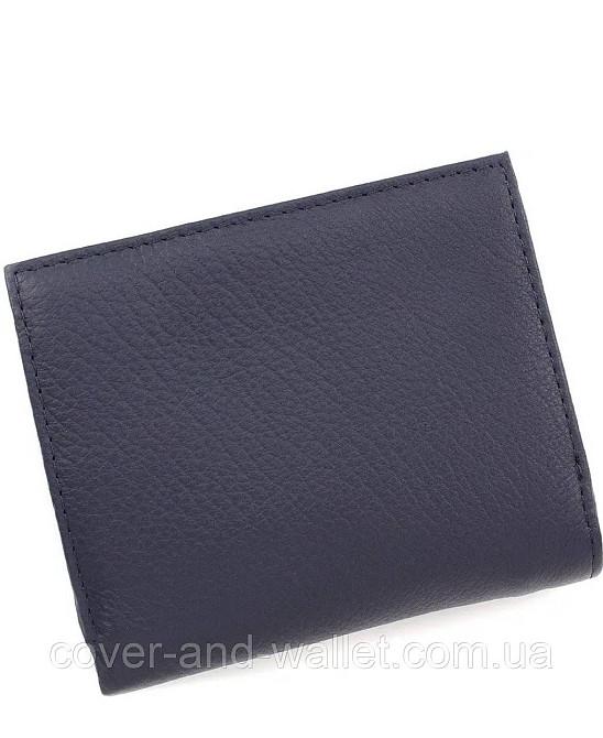 Компактний шкіряний жіночий гаманець синього кольору на багато карток Marco Coverna Київ - фото 3