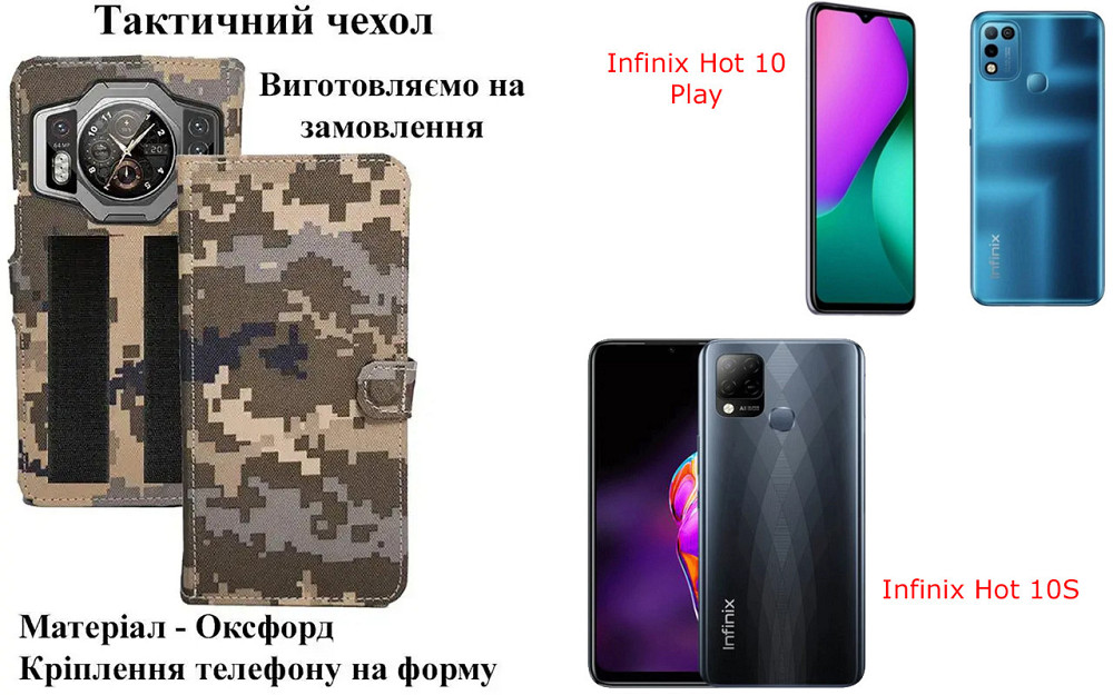 Тактичний чохол для Honor 600 Lite, кріпиться до спорядження на липучці Київ - фото 1