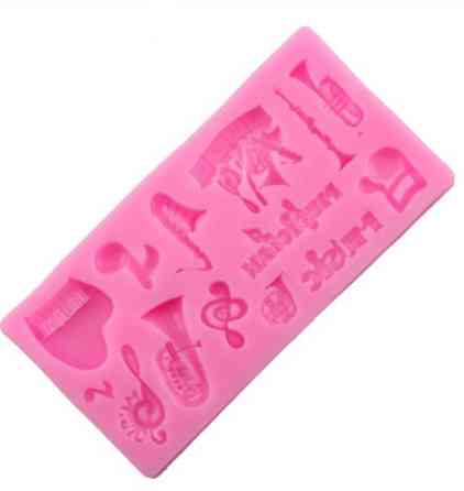 Молд силиконовый Музыкальные инструменты 110 на 56 мм розовый Киев