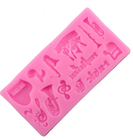 Молд силиконовый Музыкальные инструменты 110 на 56 мм розовый Киев - изображение 3