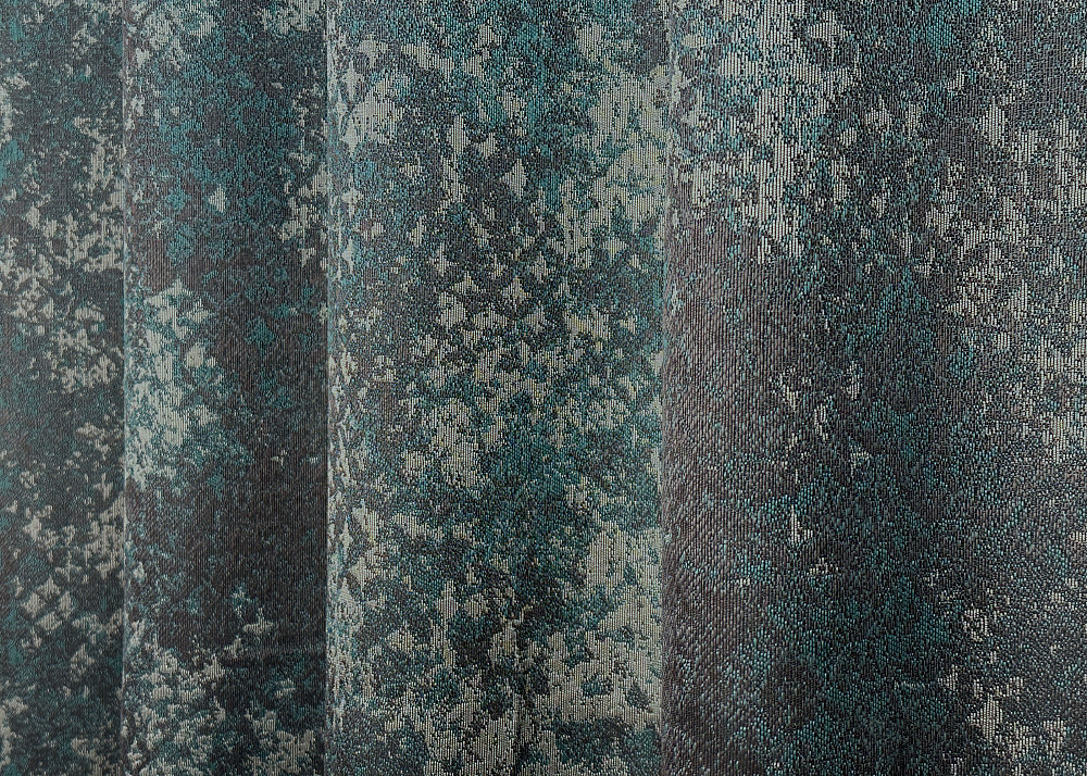 Комплект штор на люверсах VR-Textil Мрамор Al-9 № 1636ш Бирюзовый с серым 150х270 см 2 шт (37-0174) Киев - изображение 6