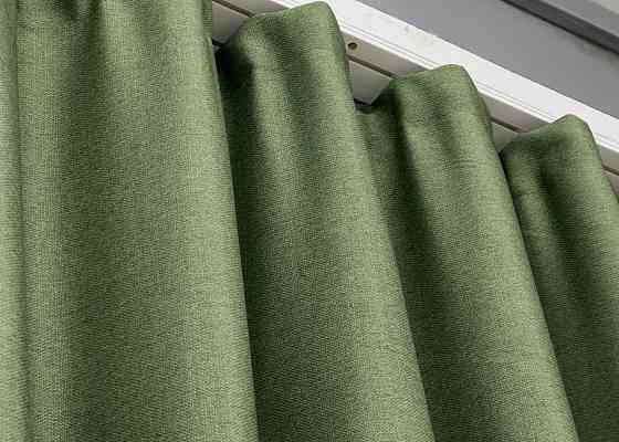 Шторна тканина Шеніл однотонний колір зелений 1684ш Київ