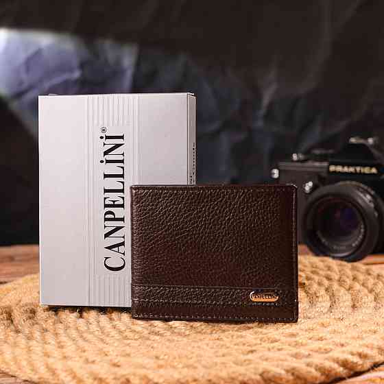 Надежный зажим из натуральной зернистой кожи CANPELLINI 21517 Коричневый Киев