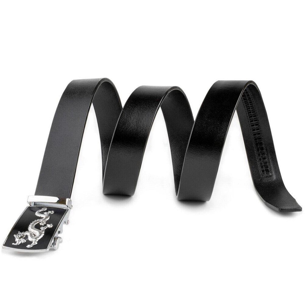 Ремінь чоловічий сріблястий дракон Vintage 20256 Чорний Київ - фото 2