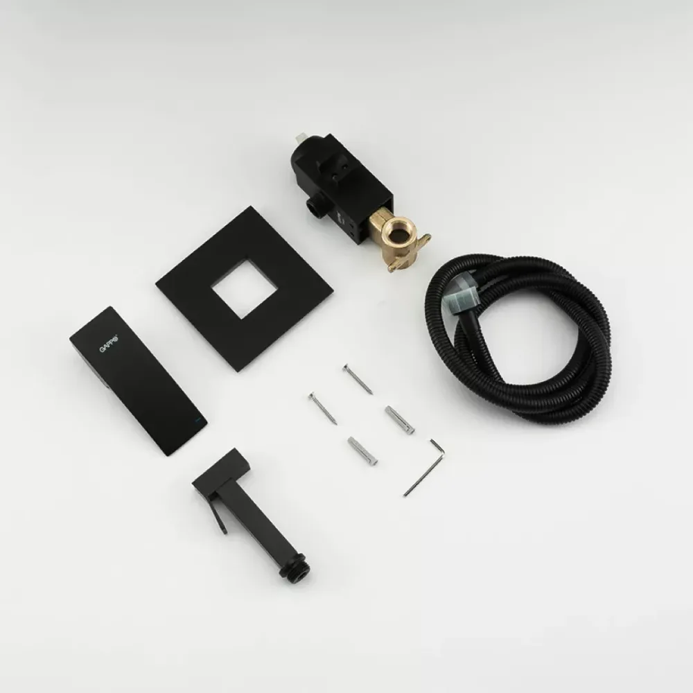 Гігієнічний душ прихованого монтажу GAPPO G7207-6 чорний Київ - фото 5