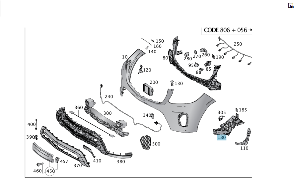 Mercedes-Benz  A1668804501 Опорний кронштейн переднього бампера праворуч GL/GLS X166 Одеса - фото 1