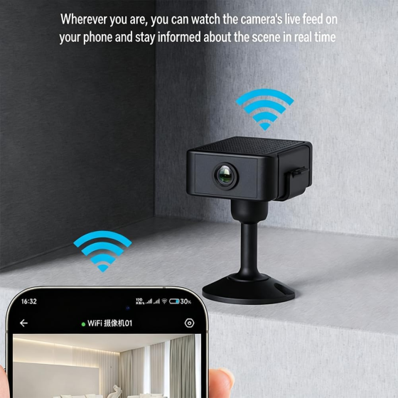Міні Wi-Fi камера Nanny CAM з датчиком руху, нічним баченням, записом у хмару, сповіщеннями та акумулятором Київ