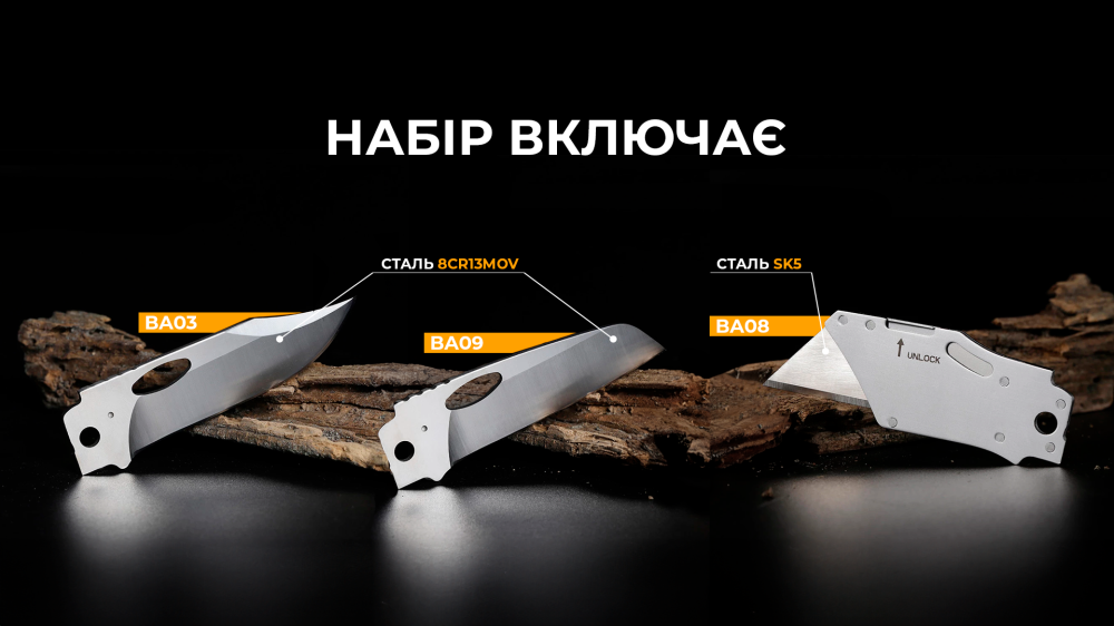 Набір змінних клинків Roxon (BA03; BA08; BA09) 3in1 для S501U, S502U, S802 Киев - изображение 12