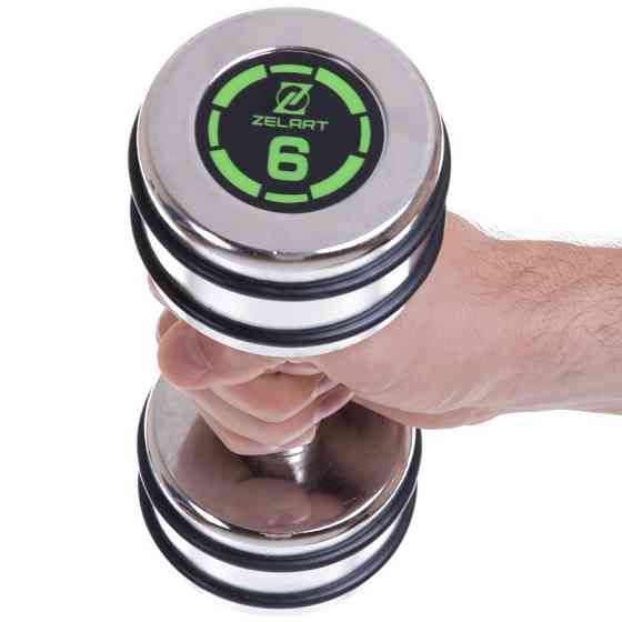 Гантель 6 кг хромированная Zelart-2622-6 Гантели, гири, штанги и диски Киев