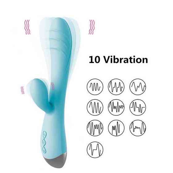 Вібратор кролик для клітора та точки G USB - Блакитний - Вібратори Вінниця