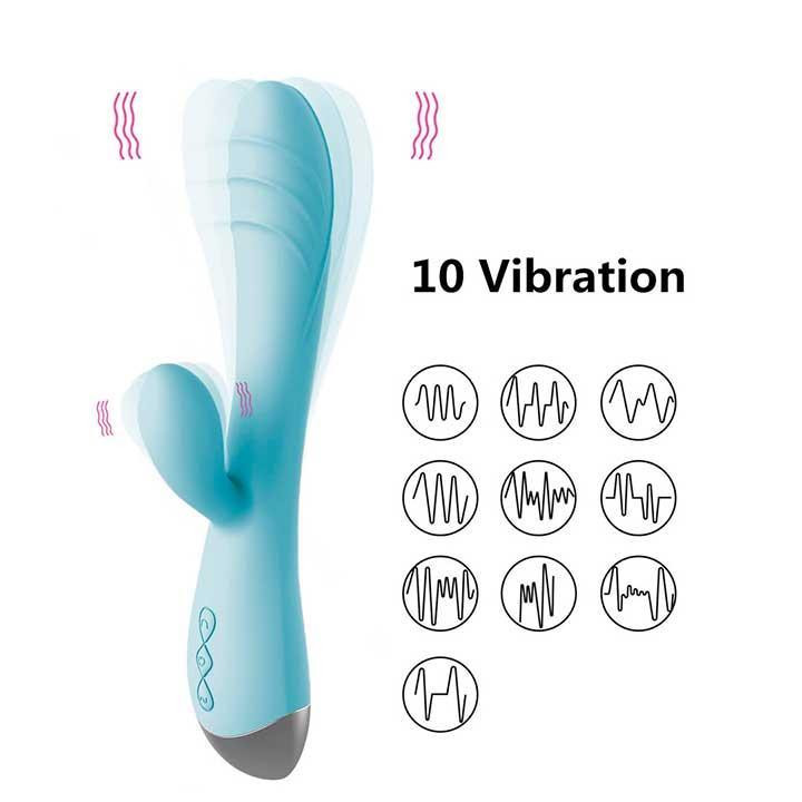 Вібратор кролик для клітора та точки G USB - Блакитний - Вібратори Вінниця - фото 2