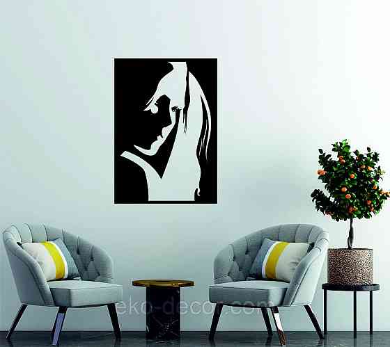 Декоративное настенное Панно «Девушка» Декор на стену 70*49 см, Черный Киев