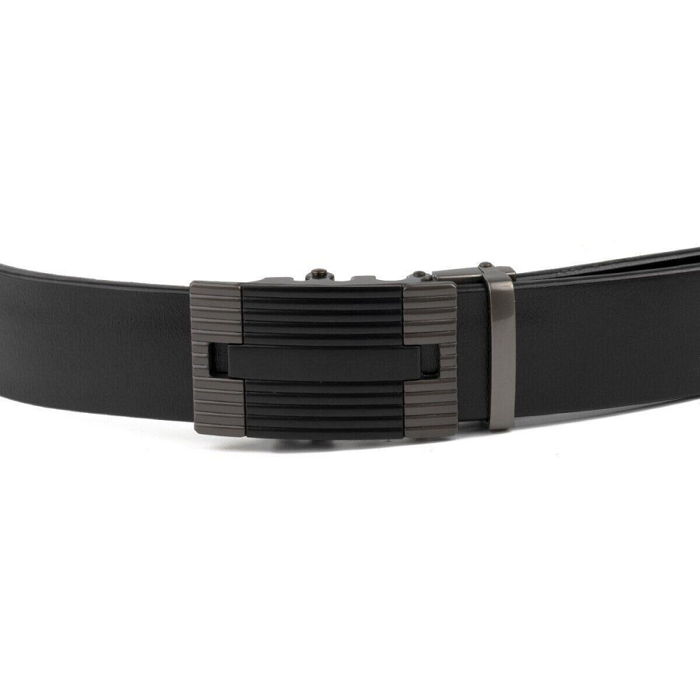 Ремінь чоловічий з лінійною пряжкою Vintage 20290 Чорний Київ - фото 2