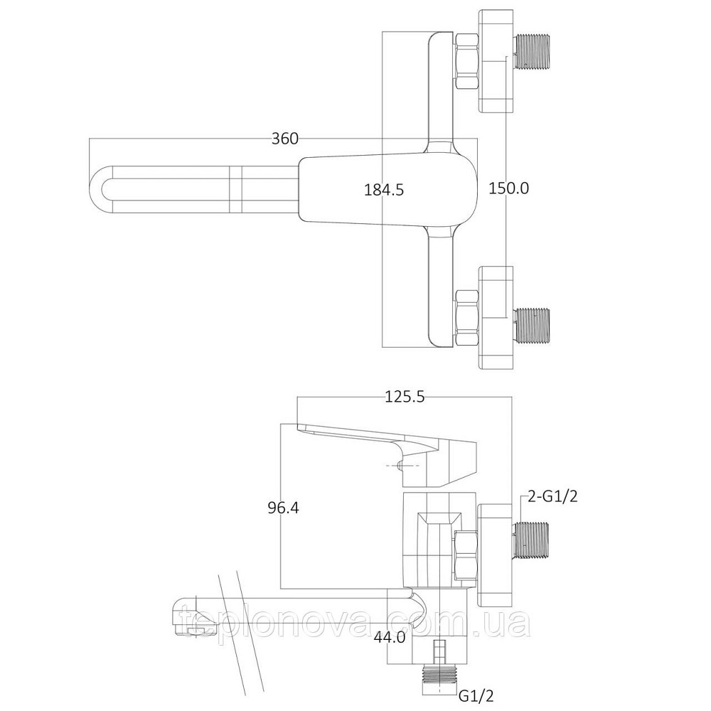 Змішувач для ванни Globus Lux BONN GLB-0208 Чернівці - фото 7