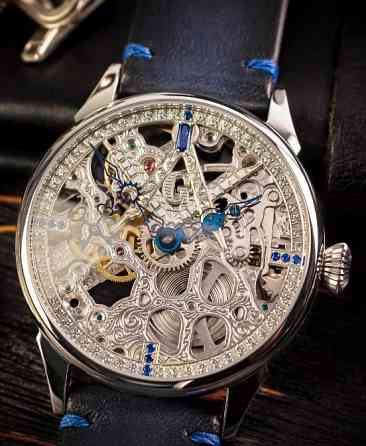Ексклюзивний унікальний механічний годинник скелетон у масонському стилі Київ