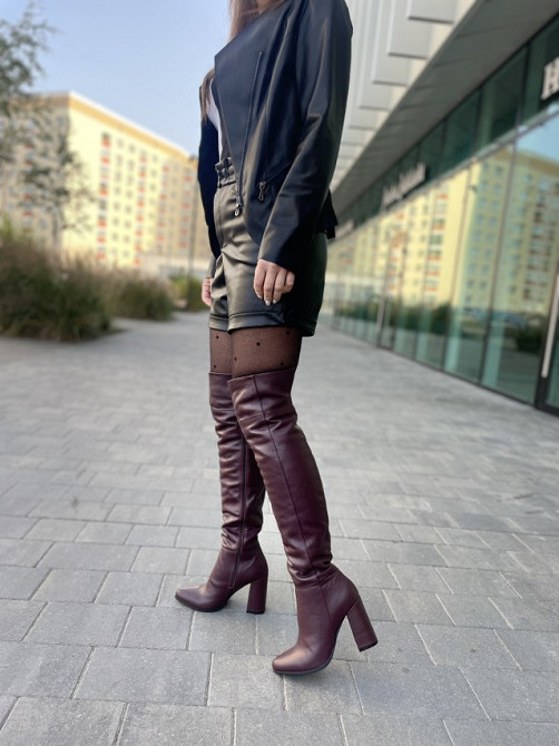 Nivelle Ботфорти жіночі NIVELLE марсала натуральна шкіра висота 50см обхват гомілки 35-37см каб Коломия - фото 3