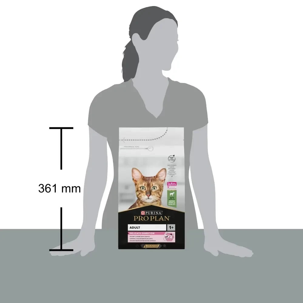 Сухой корм PRO PLAN Adult 1+ Delicate Digestion для взрослых кошек с чувствительным пищеварением и требовательных к еде, с ягненком, 1.5 кг Киев - изображение 5