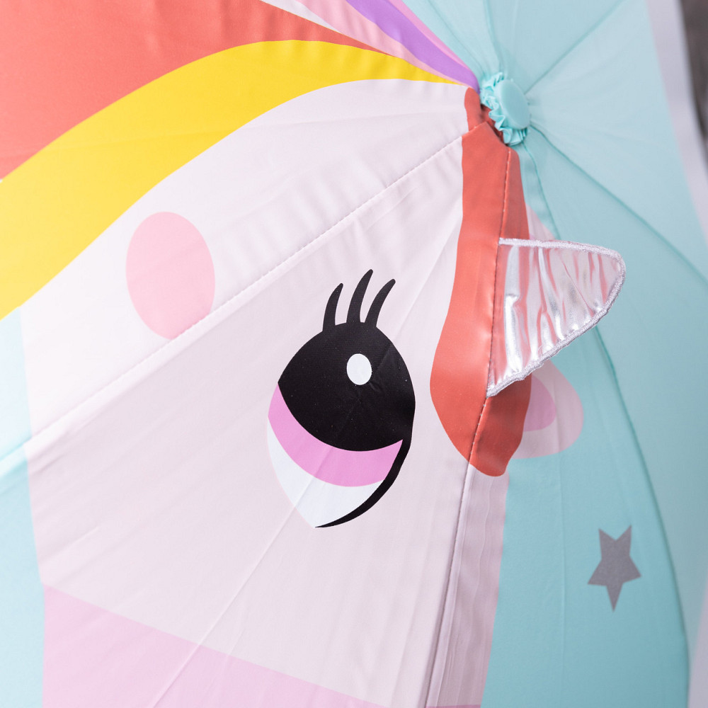 Класична дитяча парасолька-тростина механічна з поліестеру міцна надійна 8 спиць діаметр 89 см М'ятний HP-23-12M Київ - фото 6