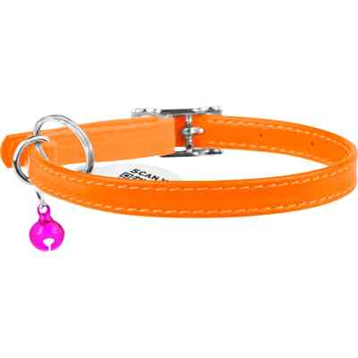 Ошейник для животных WAUDOG Glamour с QR паспортом Д 22-30 см оранжевый (32484) Винница