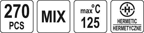 Кембрики термоусадні до t=125°C з клеєм YATO : різних розмірів, 270 шт [60] Одесса