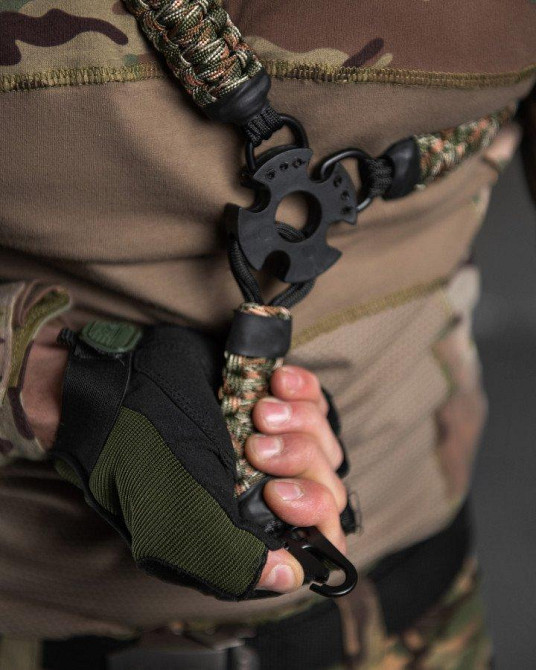 Ремінь зброї тактичний одноточковий паракорд color ВТ7083 Одеса - фото 8