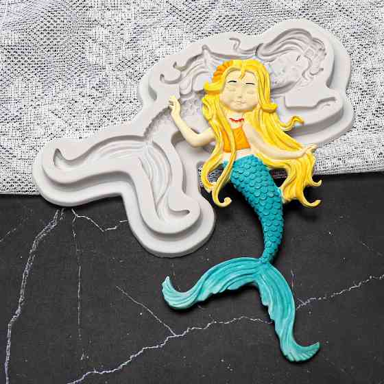 Молд силиконовый Русалка 152 на 85 мм серый Киев