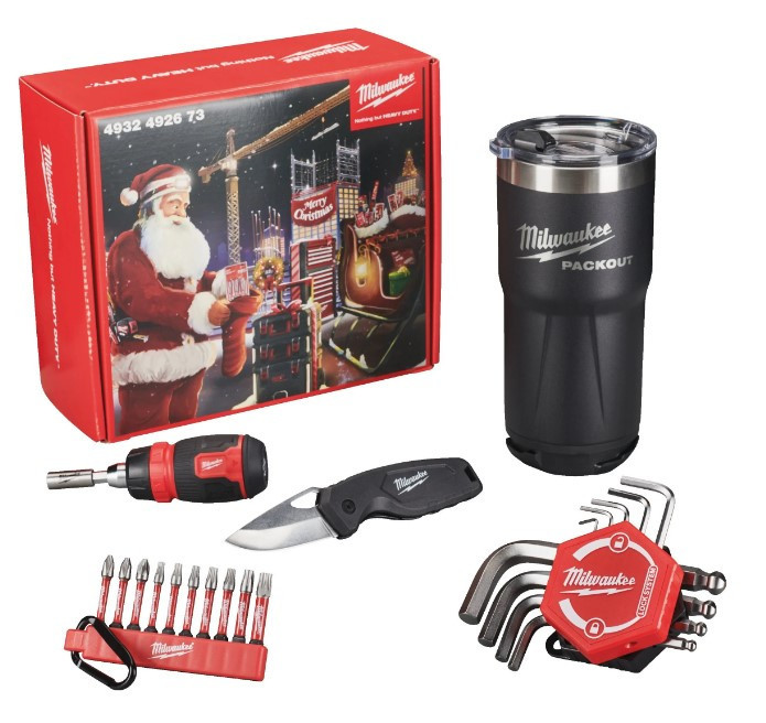Подарунковий набір інструментів CHRISTMAS PROMO 2023 MILWAUKEE (викрутка, набір біті тримачів з карабіном, Одеса - фото 1