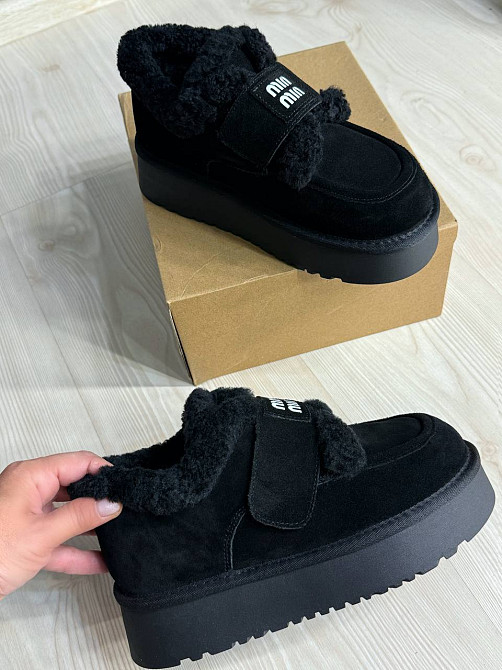 Ботинки женские Hengji 720-1 угги замшевые на меху с липучкой черные, 38, 24 см Киев - изображение 11