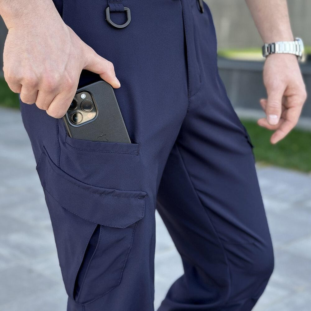 Штаны карго мужские весенние с карманами тёмно-синие Pobedov Tactical Soft Киев - изображение 5