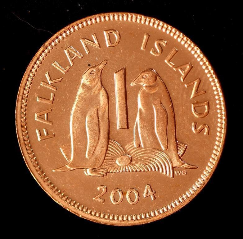 Фолклендських островів 1 пенні 2004 р. Субантарктические пінгвіни Полтава - фото 1