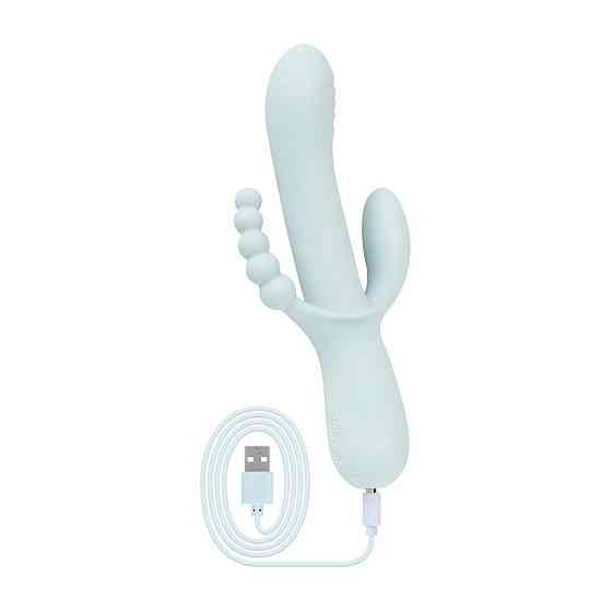 Вибратор-кролик Good Vibes Only - SAGE Triple Stimulation Vibe Soft Silicone - Blue Sex Aura Киев