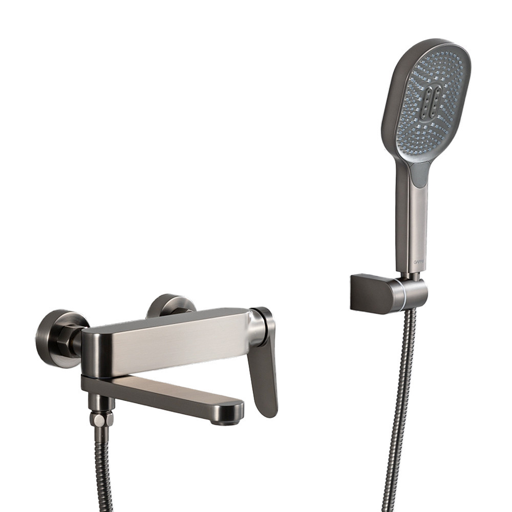 Змішувач для ванни GAPPO G3210-9 з душовим гарнітуром, графіт Київ - фото 1