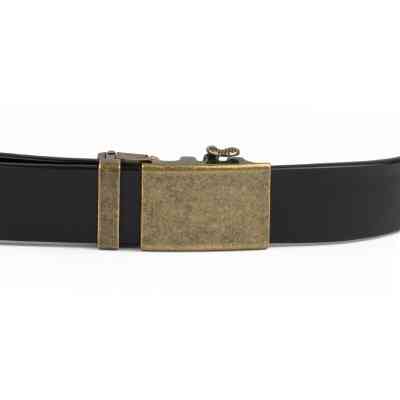 Ремень Vintage Мужской с пряжкой латунь Черный (20263) Винница