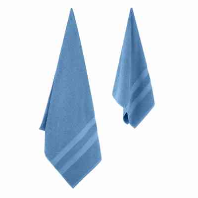 Полотенце Ardesto набор махровых Splendid 50х90 см, 70х140 см, 2шт, 100% хлопок, голубой (ART2359BL) Винница