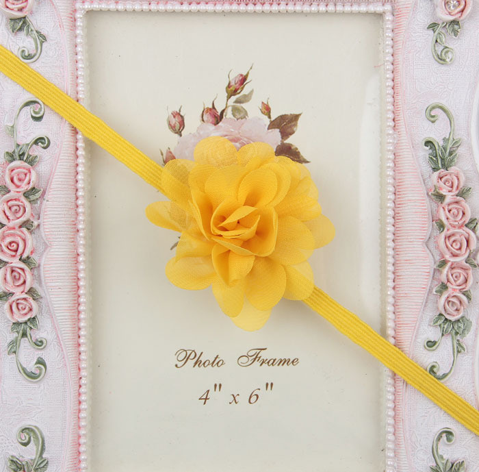 Детская повязка на голову с шифоновым цветком one size желтый Киев - изображение 2