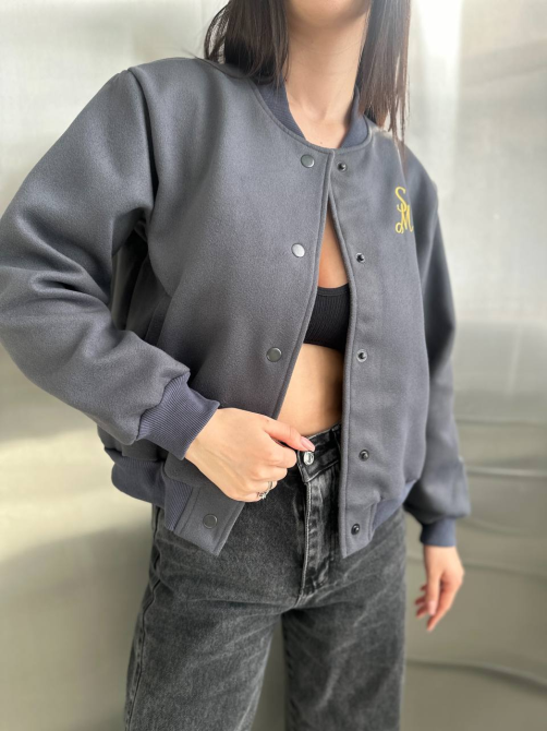 Жіноча кофта бомбер Графітовий L Харків - фото 6